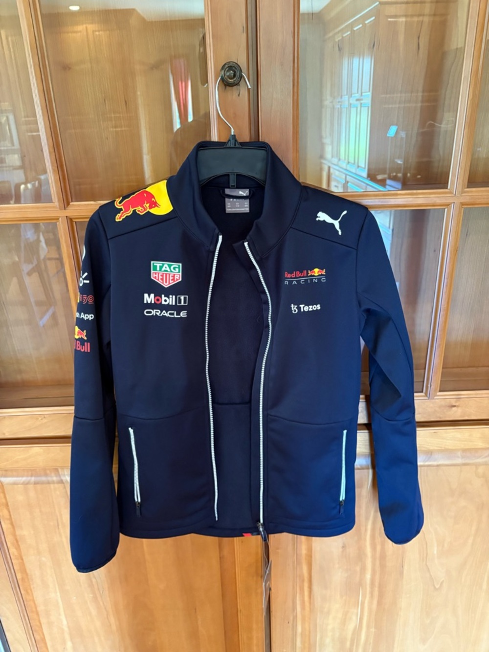 Puma Navy Blue Red Bull Racing Team Jacket with White Accents